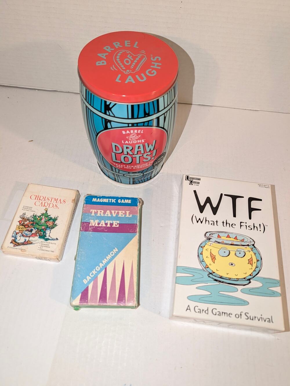 Lot Vintage Travel Board Games Ridley's Draws A lot What the Fish 1986 Cards